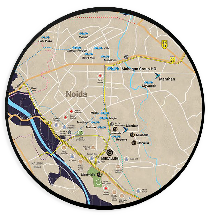ACE Mahagun Medalleo location map